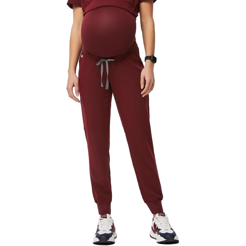 FIGS Zamora Maternity Jogger 2.0 Burgundy 2XL Women's Scrub Pants NWT